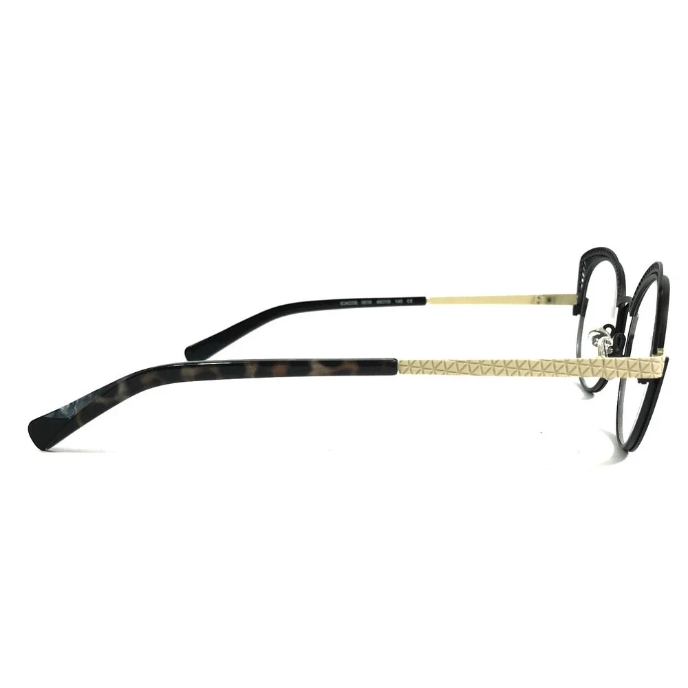 BOZ Eyeglasses Frames ICACOS 0010 Shiny Black Satin Ivory Cat Eye 48-19-140